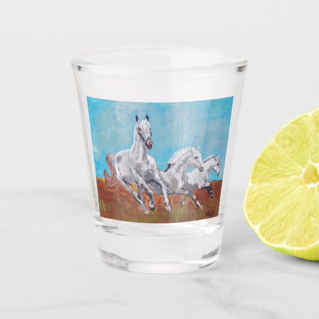 Wild Horses Shot Glass (Front)