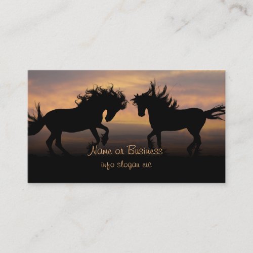 Wild Horses Silhouette Business Card