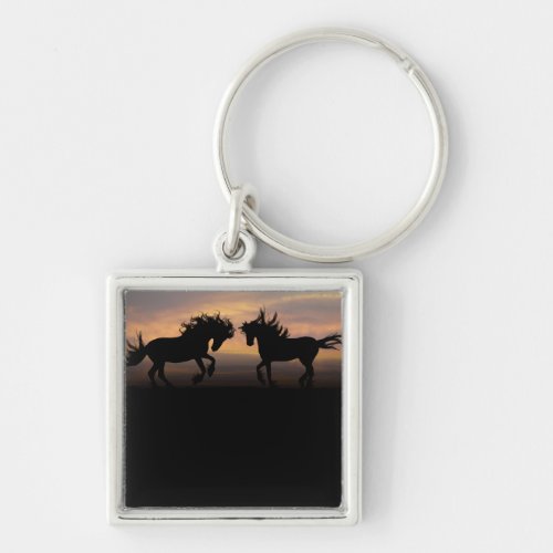 Wild Horses Silhouette Keychain