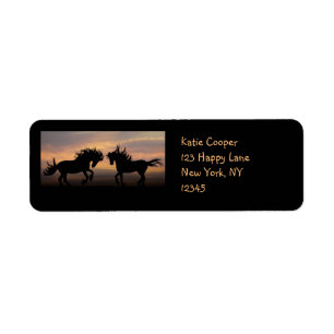 Wild Horses Silhouette Label