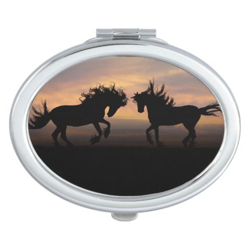 Wild Horses Silhouette Makeup Mirror