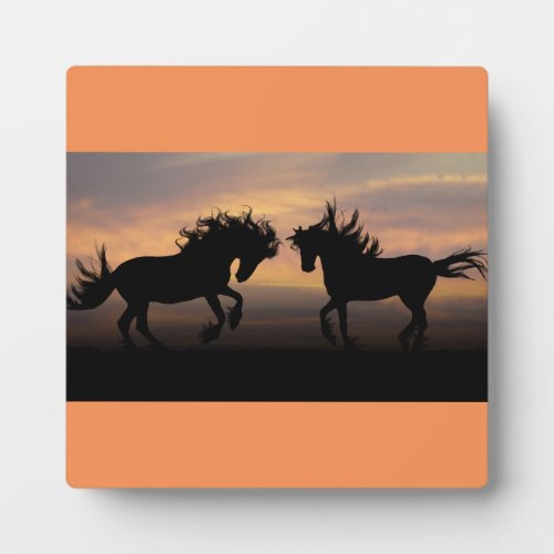 Wild Horses Silhouette Plaque