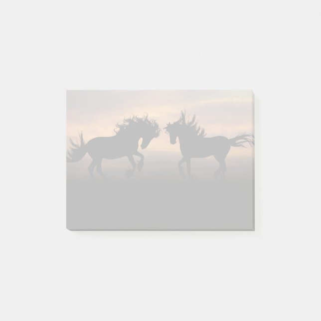 Wild Horses Silhouette Post-it Notes (Front)