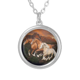 Wild Horses Silver Plated Necklace
