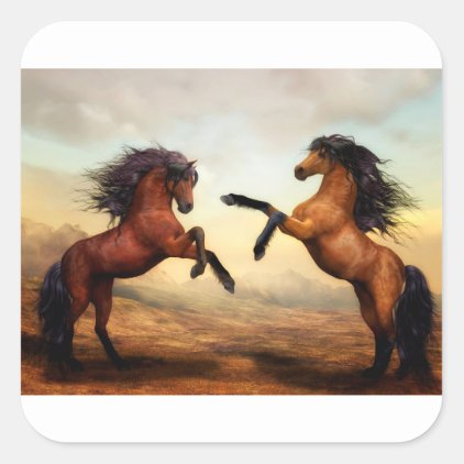 Wild Horses Square Sticker