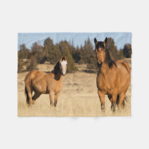 Wild Horses, Steens Mountains Fleece Blanket