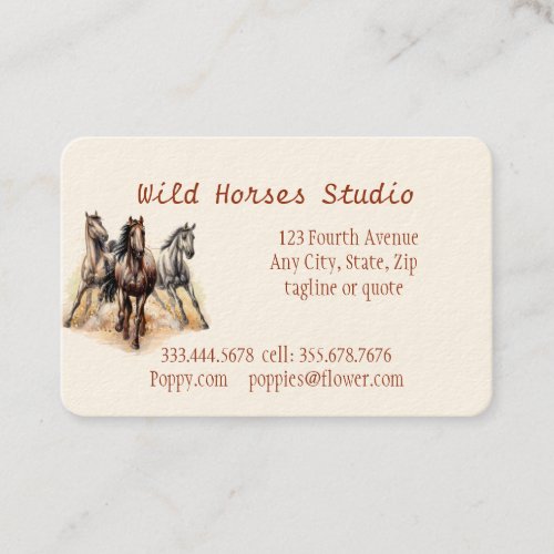 Wild Horses Studio Custom Business Card