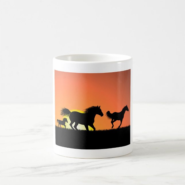 Wild Horses Sunset Silhouette Coffee Mug (Creator Uploaded)