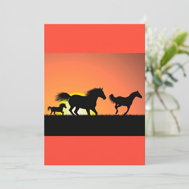 Wild Horses Sunset Silhouette Invitation (Creator Uploaded)