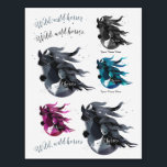 Wild Horses Tattoo<br><div class="desc">A beautiful image of a Horse and a Girl. Elegant design with beautiful digital and watercolor illustrations by Ulla at mermaid.fi (that’s me!). Perfect for all as a birthday gift, or for anyone who loves nature and horses and life in the wild. Customizable! You can add your or the recipient's...</div>