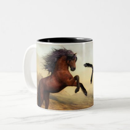 Wild Horses Two-Tone Coffee Mug