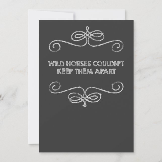 Wild Horses Vintage Chalkboard Wedding Invitation (Front)