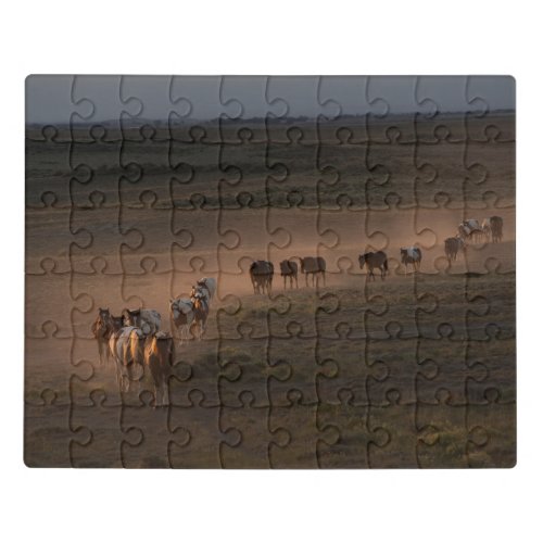 Wild Horses Walking Towards Desert Jigsaw Puzzle