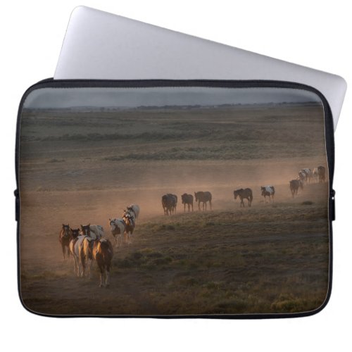Wild Horses Walking Towards Desert Laptop Sleeve