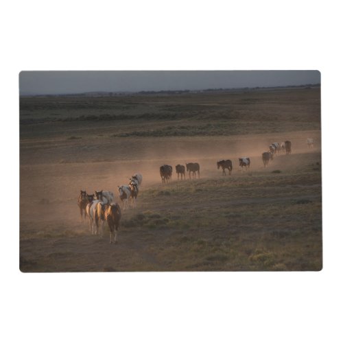 Wild Horses Walking Towards Desert Placemat