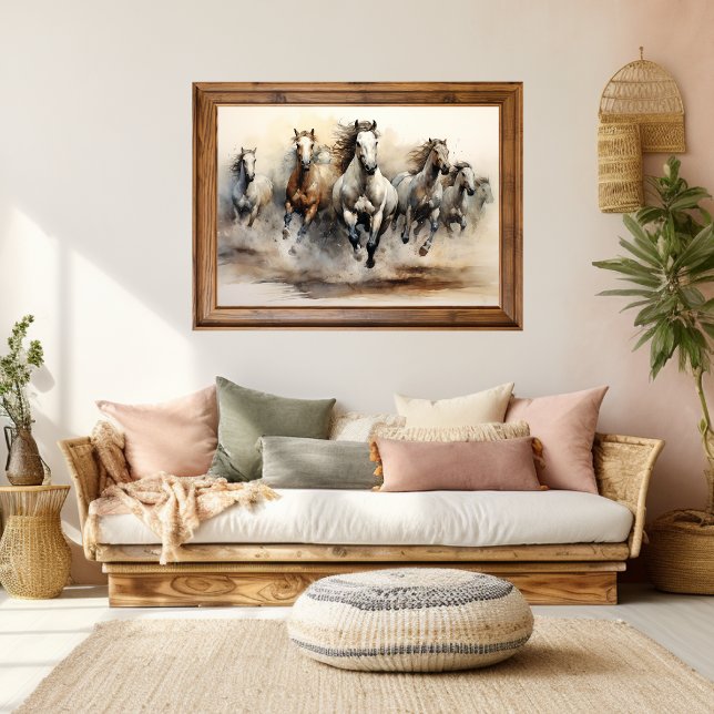 Wild Horses, Watercolor Art Poster (Creator Uploaded)