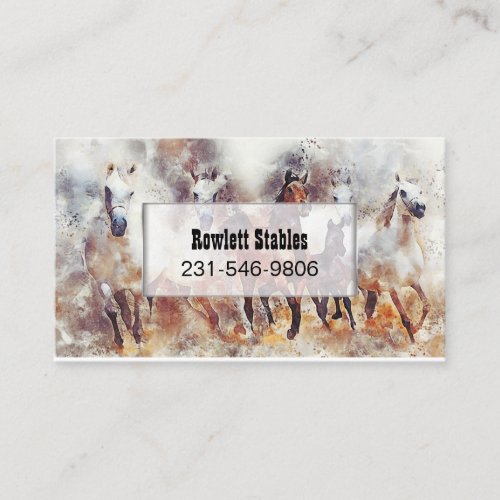 Wild Horses Watercolor Artwork Business Card