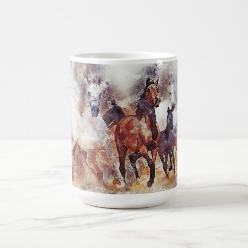 Wild Horses Watercolor Artwork Coffee Mug