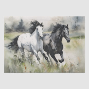 Wild Horses Watercolor Decoupage Tissue Paper