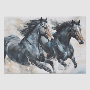 Wild Horses Watercolor Decoupage Tissue Paper