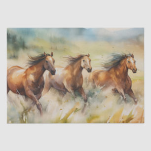 Wild Horses Watercolor Decoupage Tissue Paper