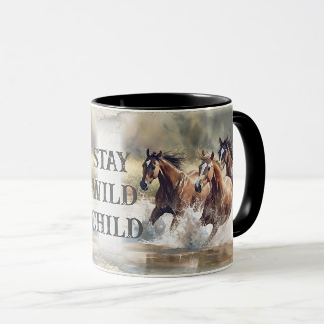 Wild Horses Watercolor Mug (Front Right)