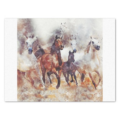 Wild Horses Western 15x15 Decoupage Tissue Paper