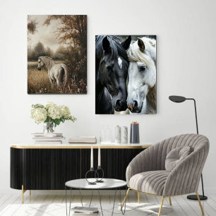 Wild Horses Western Decoupage Art  Poster