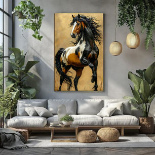 Wild Horses Western Decoupage Art  Poster