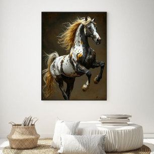 Wild Horses Western Decoupage Art  Poster