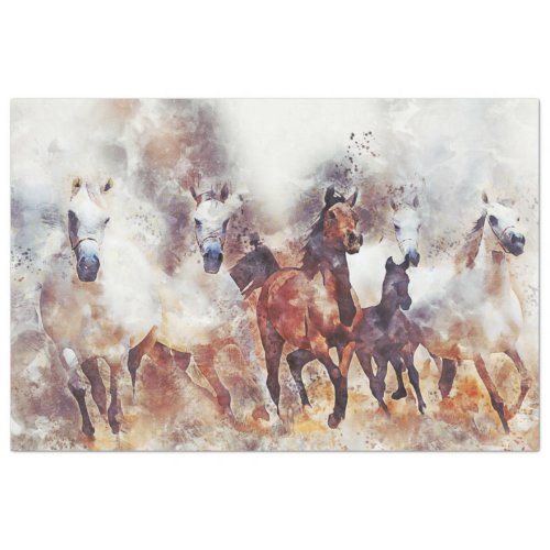 Wild Horses Western Decoupage Art Tissue Paper