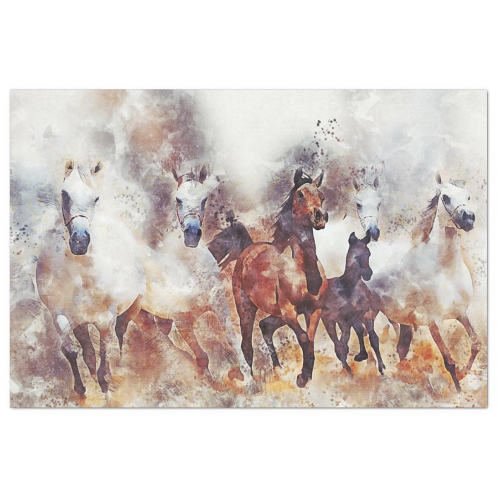 Wild Horses Western Decoupage Art Tissue Paper Zazzle