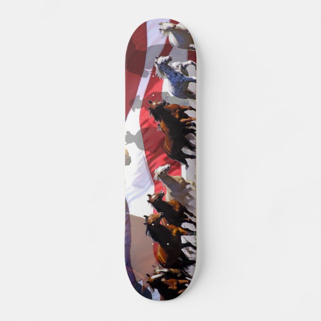 Wild Horses Western Freedom USA Skateboard Deck (Front)