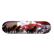 Wild Horses Western Freedom USA Skateboard Deck