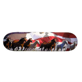 Wild Horses Western Freedom USA Skateboard Deck