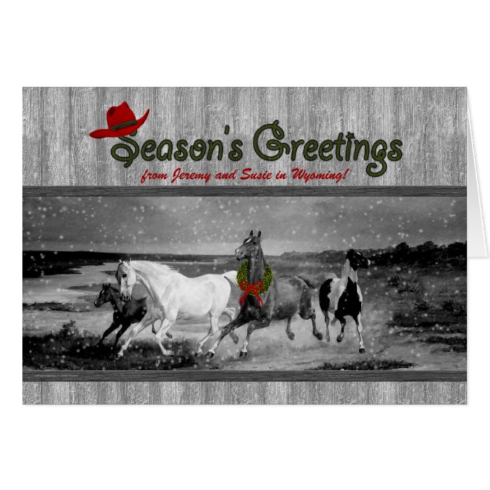 wild horses western themed custom christmas card zazzle wild horses western themed custom christmas card zazzle