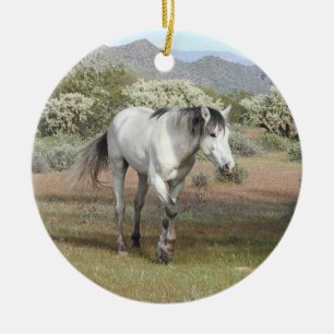 Wild Horses, wildlife, Arizona, horse Ceramic Ornament
