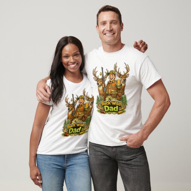 Wild hunting with dad funny hunter gift idea T-Shirt (Unisex)