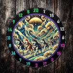 Wild Husky Horizon Room Art Dart Board<br><div class="desc">Revitalize your space with the Wild Husky Horizon Room Art, a decor piece that exudes adventure and style. Featuring a powerful husky against a breathtaking backdrop of glowing mountains and a vibrant sunset, this artwork transforms your game room or man cave into an unforgettable retreat. Perfect for birthday celebrations, dorm...</div>