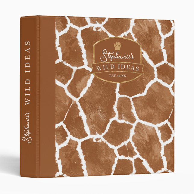 Wild Ideas Gold Label Giraffe ID1160 3 Ring Binder (Front/Spine)