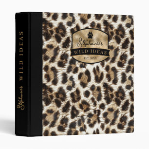Wild Ideas Gold Label White Leopard ID1160 3 Ring Binder