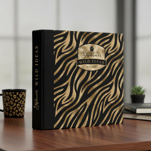 Wild Ideas Gold Label Zebra BG ID1160 3 Ring Binder