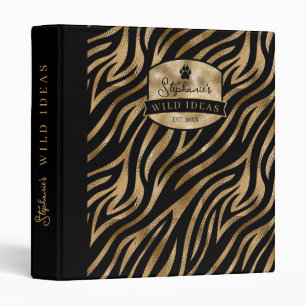 Wild Ideas Gold Label Zebra BG ID1160 3 Ring Binder