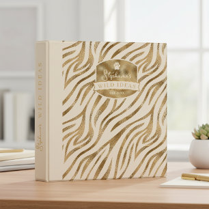 Wild Ideas Gold Label Zebra Ivory ID1160 3 Ring Binder