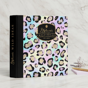 Wild Ideas Holographic Leopard Spots ID1161 3 Ring Binder