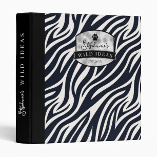 Wild Ideas Silver Label Black & White Zebra ID1160 3 Ring Binder