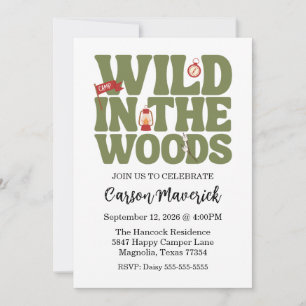 Wild In The Woods Kids Birthday Invitation