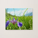 Wild Iris and Alaskan Landscape Jigsaw Puzzle