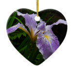 Wild Iris Flower Purple Floral Ceramic Ornament