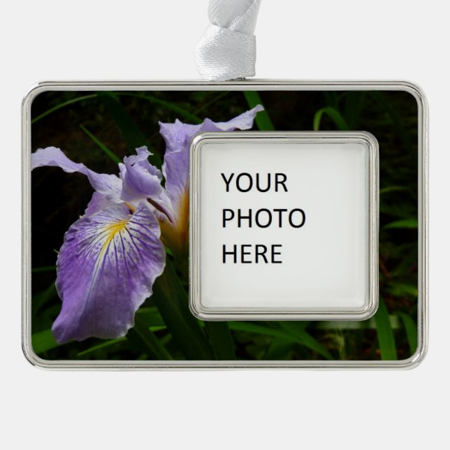 Wild Iris Flower Purple Floral Christmas Ornament (Front)